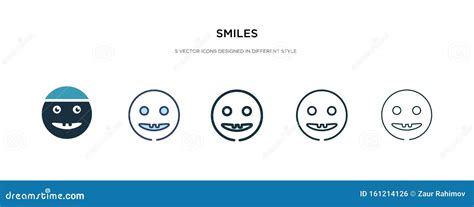 Smiles Icon In Different Style Vector Illustration Two Colored And