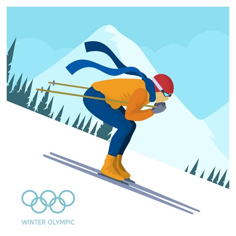 Flat Ski Jumping Winter Olympics Korea Vector Illustration 177978