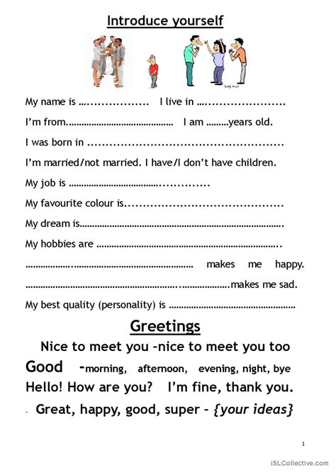 Introduce Myself Discussion Starters English Esl Worksheets Pdf And Doc