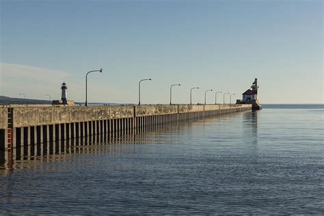 Duluth N And S Pier Lighthouses 6 Photograph By John Brueske Pixels