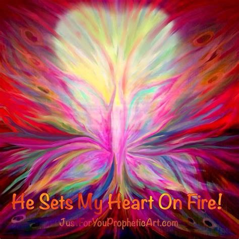 He Sets My Heart On Fire Pink Butterfly With Rainbow Colors Prophetic