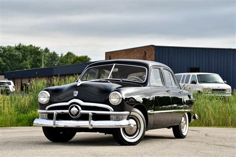 Sold 1950 Ford Custom Deluxe Sedan Black Beige Cloth 27k Miles