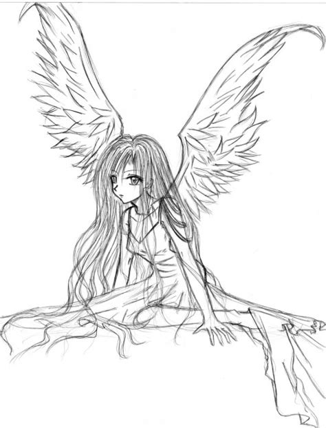 You also need a coloring page which can be used for their training about imagination. Original: The Fallen Angel - Minitokyo