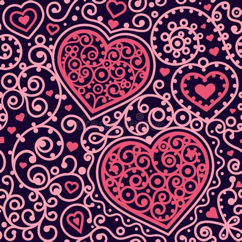 Seamless Hearts Pattern Stock Vector Illustration Of Drawing 70310816