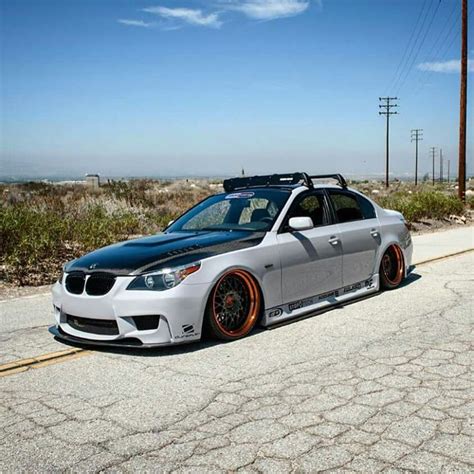 Bmw E60 5 Series White Slammed