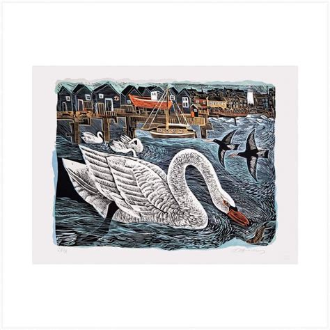 Southwold Swan Prints Linocut Prints Linocut