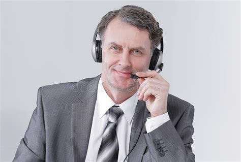 Closeup Portrait Of Confident Employee Call Center Stock Photo Image