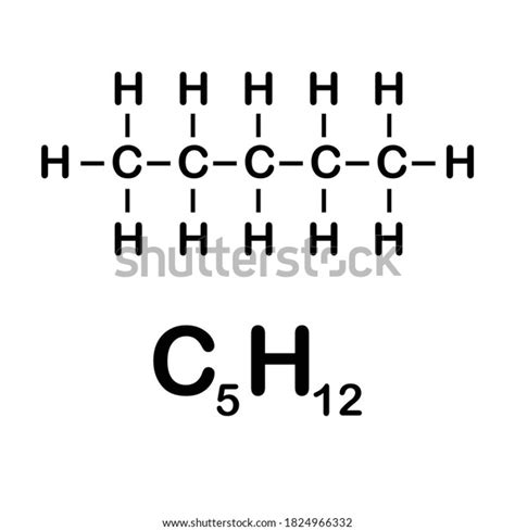 Estructura Química Del Pentano C5h12 Vector De Stock Libre De