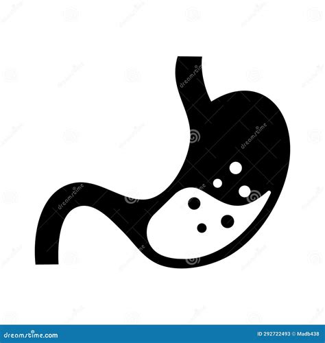 Stomach with Acid Icon Design in Flat Style. Stock Illustration