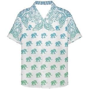 Morbuy Camicia Uomo Hawaiana Manica Corta Motivo Elefante Camicia