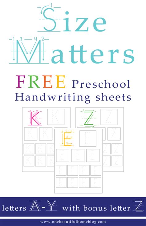 Handwriting Worksheets for kids » One Beautiful Home
