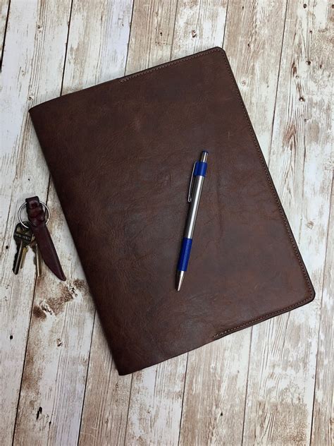 Composition Notebook Leather Cover Personalized Refillable Etsy