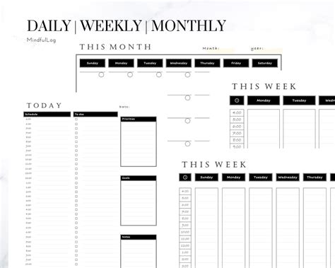 Monthly Weekly Daily Planner Printables Personal Use
