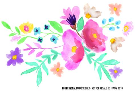Printable Watercolor Spring Flower Stationery 3c0