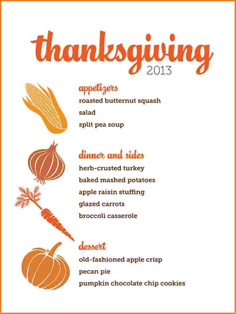 Here is a list of foods that are commonly eaten on thanksgiving. 7+ thanksgiving menu template - Card Authorization 2017