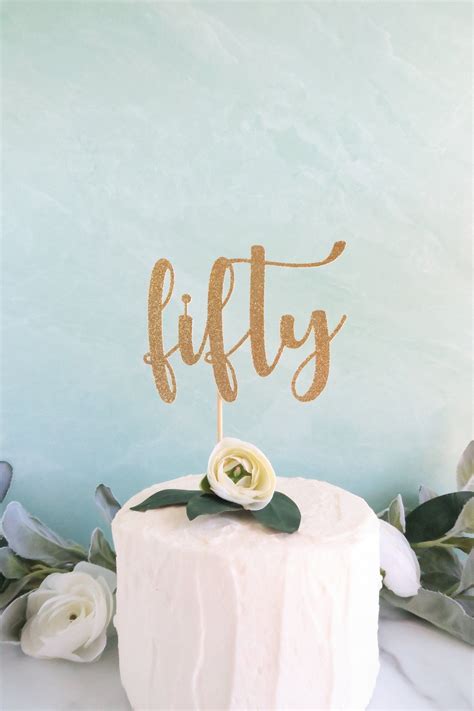 This Listing Is For A Fifty Cake Topper Flower Props Are Not