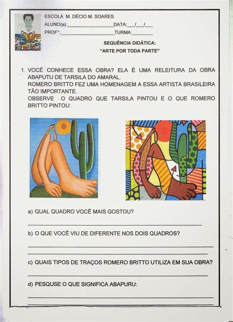 Atividades De Artes Sobre Romero Britto Modisedu