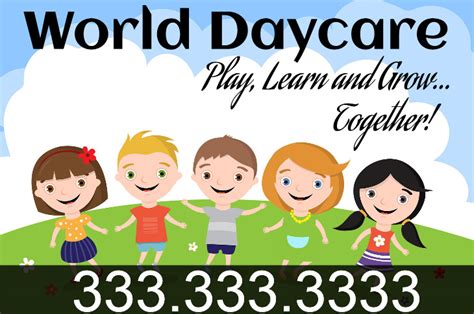 Daycare Yard Sign Day Care Lawn Signs Now Enrolling Yard Signs