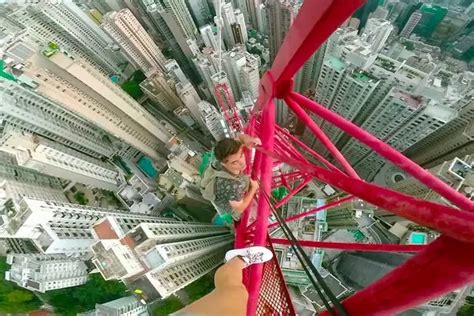 Daredevil Couple Take Perilous Selfie After Climbing To The Top Of Hong Kong S Highest Crane