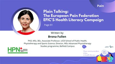 Plain Talking The European Pain Federation Efics Health Literacy