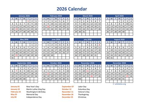 Pdf Calendar 2026 With Federal Holidays