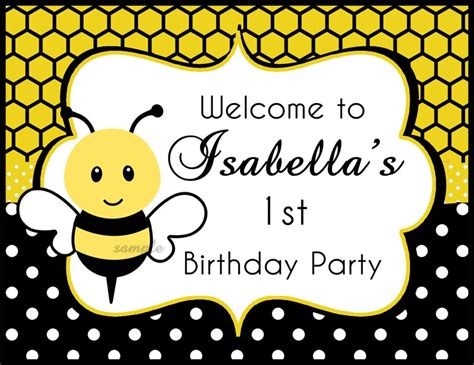 Bumble Bee Birthday Or Baby Shower Invitation Printable Or Etsy