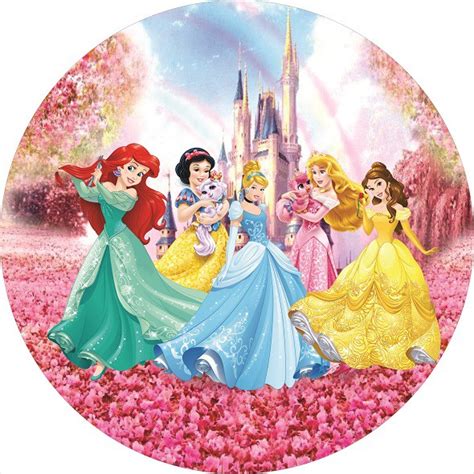 Painel Redondo Em Lona Princesas Da Disney X Mt Shopee Brasil