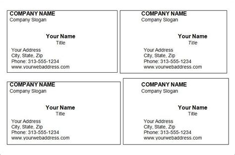 Free Printable Business Card Templates For Word Roger Devitos Templates