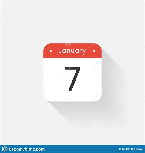 Calendar Icon With Long Shadow Flat Style Dateday And Month
