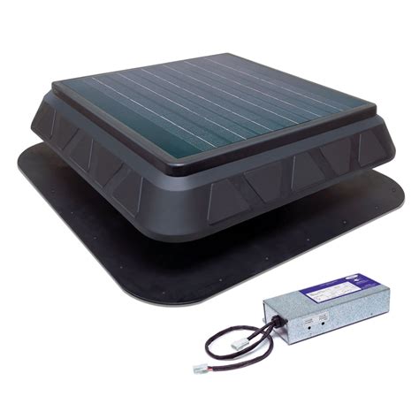 Master Flow 900 Cfm Black Plastic Solar Power Roof Vent At