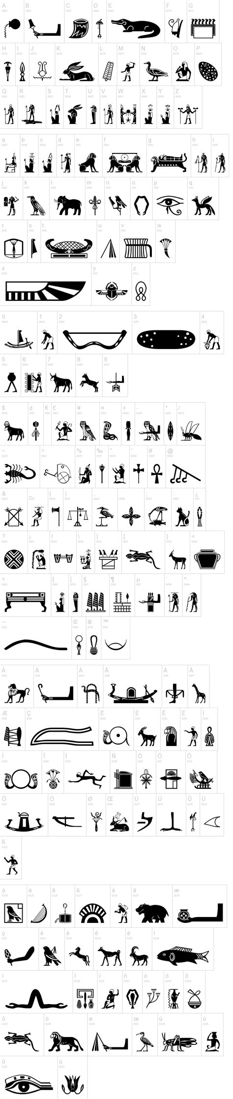 Old Egypt Glyphs Font