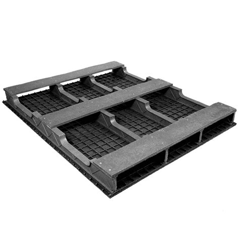 42 X 50 Stackable Solid Deck Plastic Pallet Black One Way Solutions