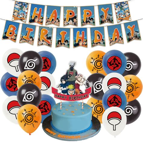 Anime Theme Decoration Naruto Birthday Party Set Birthday Party Birthday Banner Caketopper