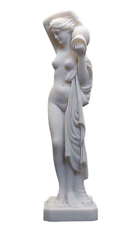 Greek Nude Woman Carrying Hydria Water Jar Statue Sculpture Inches