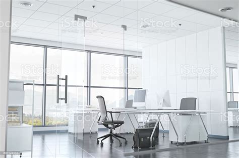 Download in under 30 seconds. Modern Office Room With Glass Walls Stock Photo - Download ...