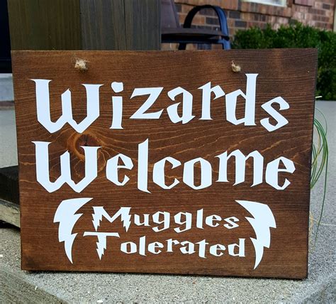 Harry Potter Wizards Welcome Muggles Tolerated Wall Hanging Etsy