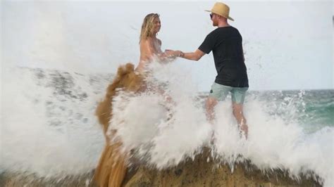 Kate Uptons Sports Illustrated Shoot Hit By Wave During Topless Shoot