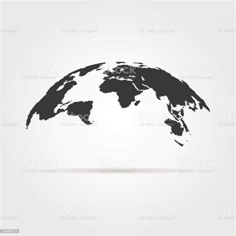 Simple World Map Icon With Shadow Stock Illustration Download Image