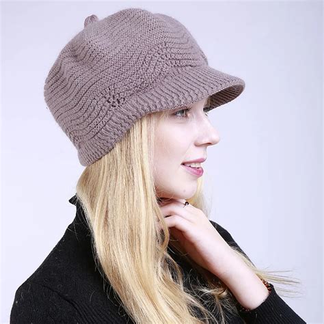 Women Fashion Solid Warm Crochet Winter Wool Knit Manual Caps Hat 2018