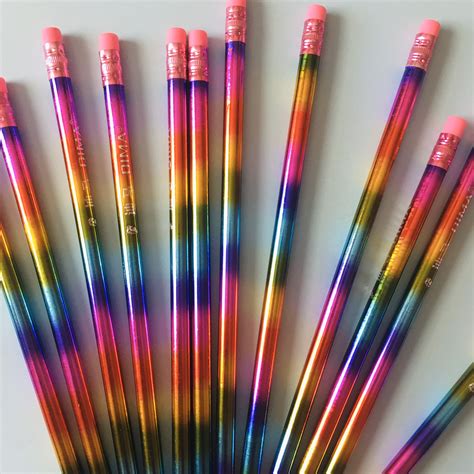 Shiny Metallic Rainbow Pencils 2 4 6 Pieces Hb Lead Pencils