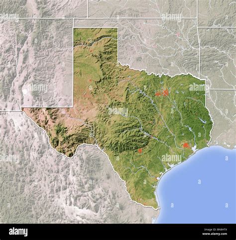 Texas Shaded Relief Map Stock Photo Alamy