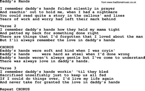 loretta lynn song daddy s hands lyrics