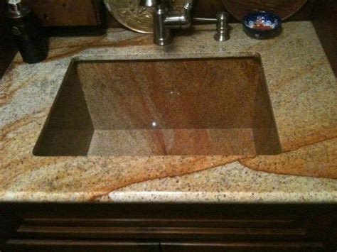 Custom kitchen sinks made of artificial stone. Hand Crafted Granite Sink by Ellison Tile And Stone ...