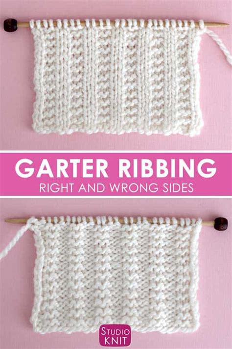 Garter Ribbing Stitch Knitting Pattern Studio Knit