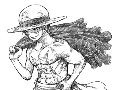 Odas Recent Sketch Of Luffy That Will Be The Cover Of One Piece