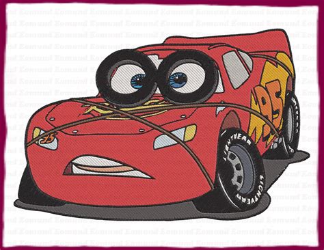 Lightning McQueen Cars Filled Embroidery Design 9 Instant Etsy