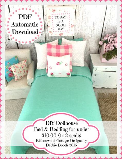 Sewing Pattern Miniature Dollhouse Bed And Bedding Etsy Doll Bed