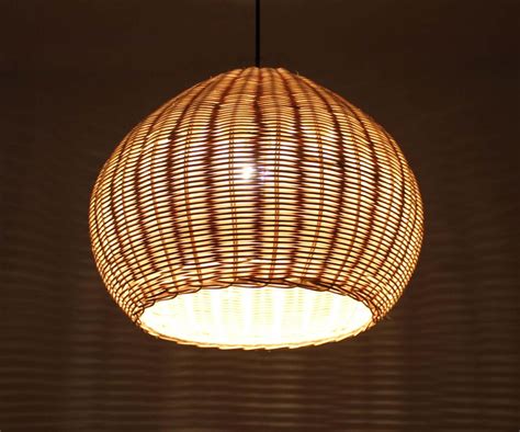 Hand Woven From Natural Rattan Lighting Decorative Dining Etsy Plug
