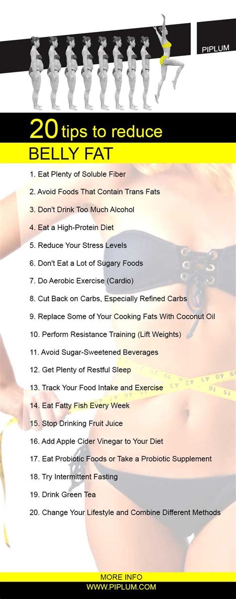 How To Get Rid Of Belly Fat 20 Tips Poster Piplum Reduce Belly