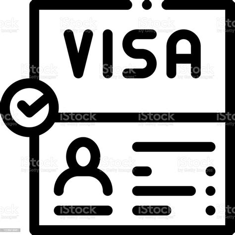 Ilustrasi Kerangka Ikon Konfirmasi Dokumen Visa Ilustrasi Stok Unduh